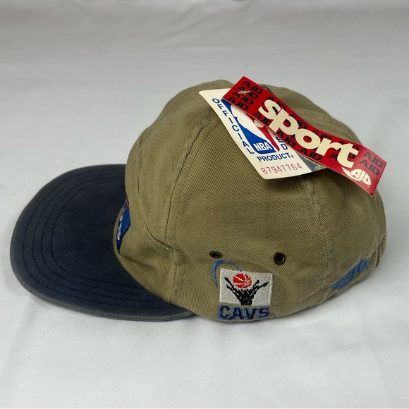 Vtg Ajd Cleveland Cavaliers Mens Camp Hat 90s Tan/Blue Cavs NBA Basketball - Picture 3 of 6